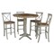International Concepts Round 36 in Rd Extension Dining Table, 4 X-back Bar Height Stools, Hickory/Stone, 36 W, 48 L, Wood K41-36RXT-27B-S6133-4 - alternate 1